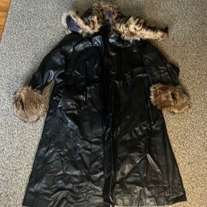 Vintage leather and fur jacket